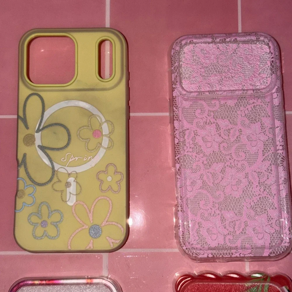iPhone 17 Pro Max Case Bundle Floral Watermelon Lace 4 Cases & Strawberry Charm